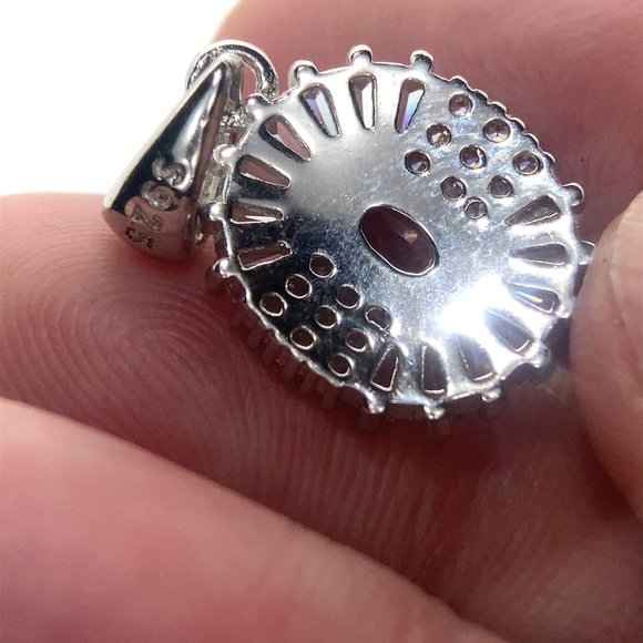 Morganite 1.24ct Platinum Finish Solid 925 Sterling Silver Pendant - Picture 6 of 7